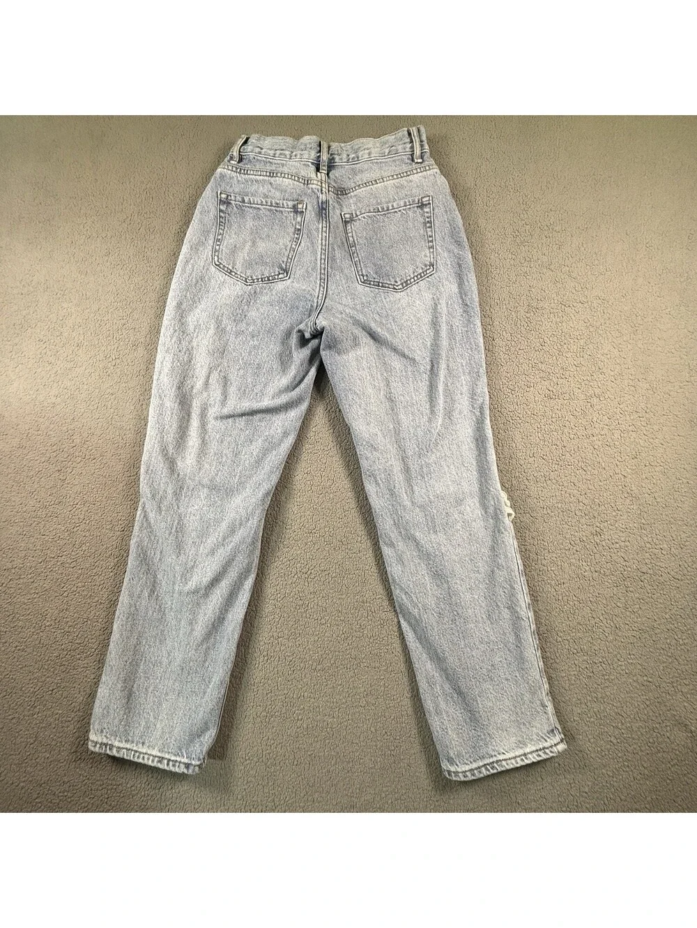 Pacsun 25 High Rise Straight Distressed Jeans - Button Fly Denim